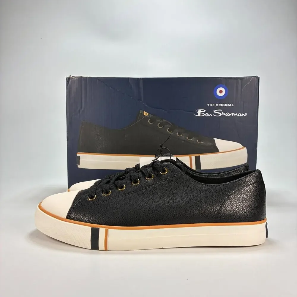 Ben Sherman Dorset Lo LX Black Low Top Sneakers Shoes BSMDORLXGD-0840 Men's Sz 8